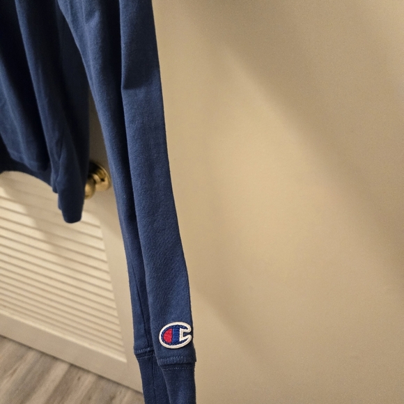 Champion  Logo Men's Long Sleeve Shirts - Blue - Picture 7 of 10